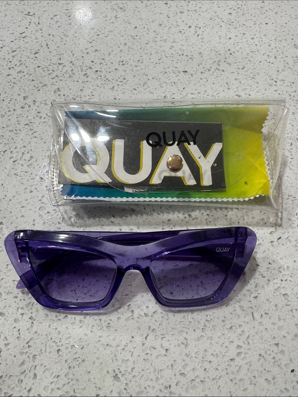 Quay Australia Transparent Purple Cat-Eye Sunglasses